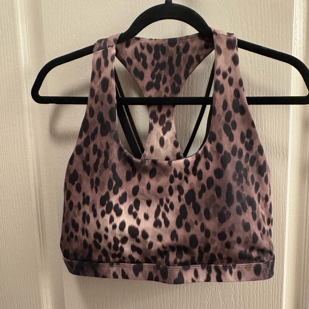 Fabletics Leopard Animal Print Strappy Sports Bra